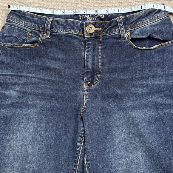 Maurices Womens Blue Denim Curvy Jeans Rolled Cuffs Mid Rise Size 5/6 Reg - Picture 7 of 12